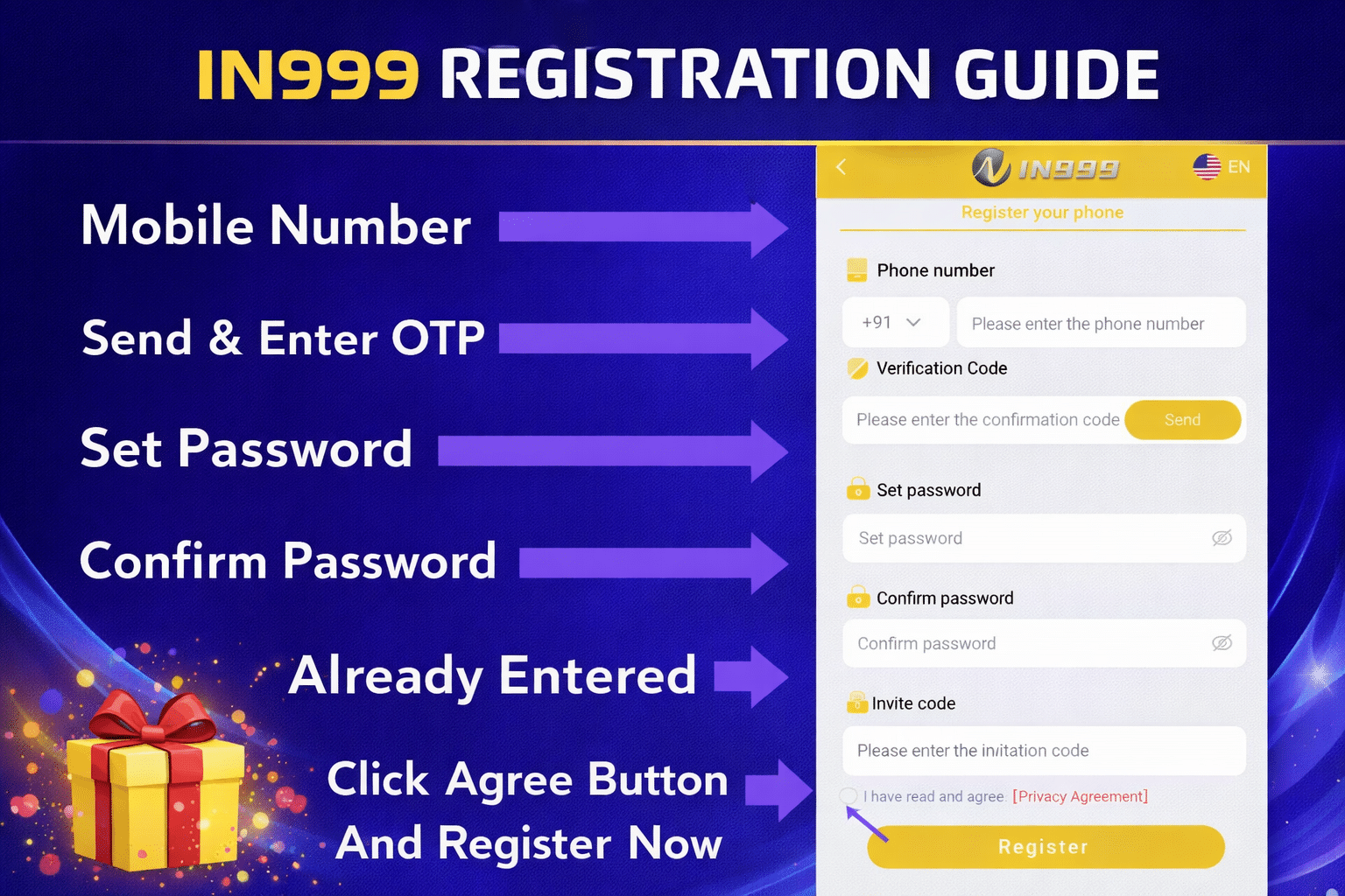 IN 999 Club Register Website