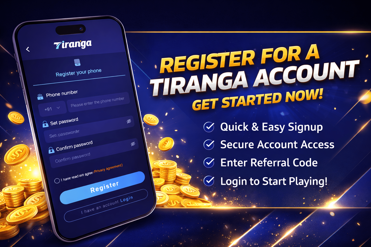 Tiranga Games register